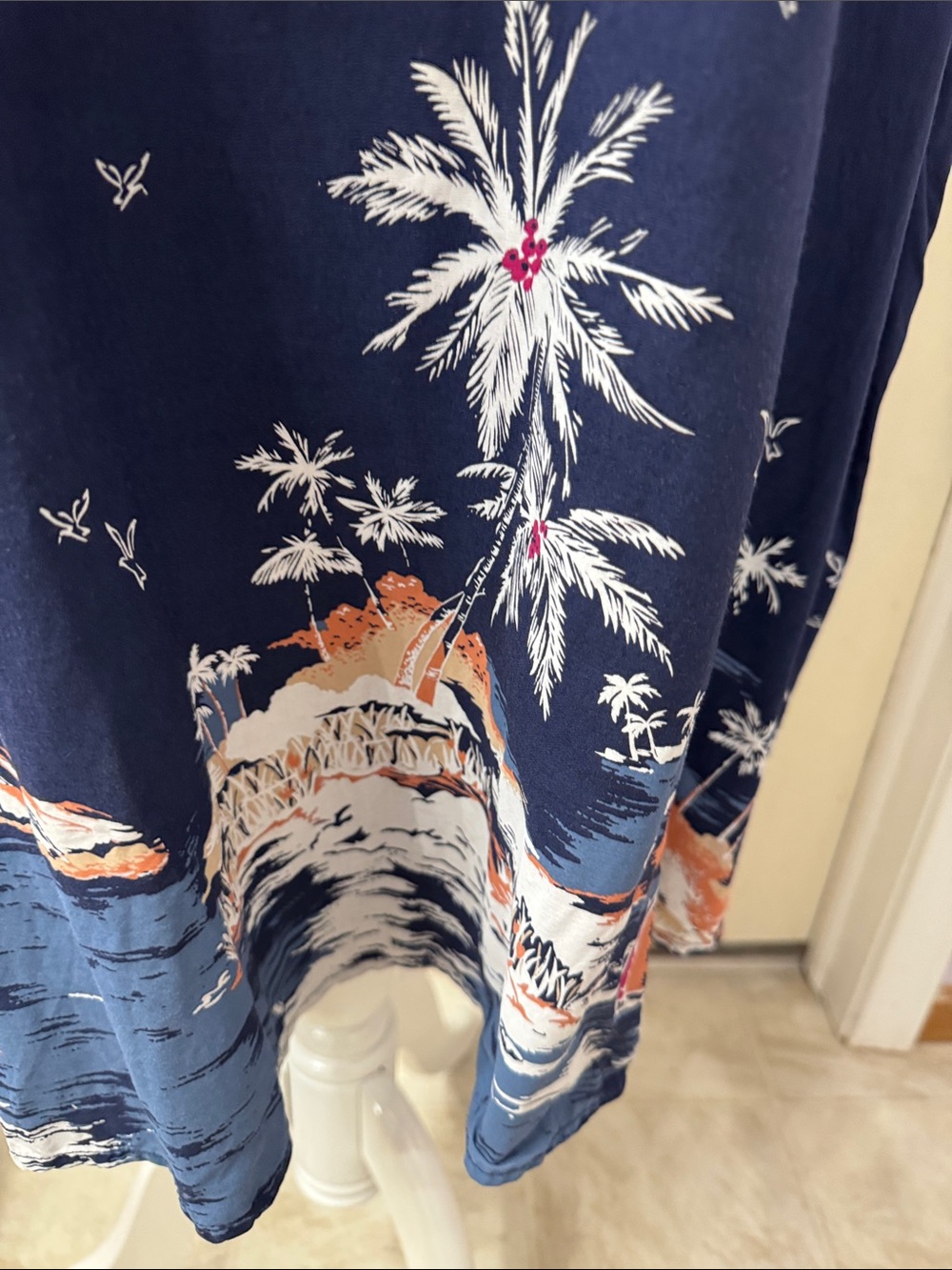 Old Navy Navy Spaghetti-Strap Sundress with Tropical Border Size 4X - Picture 2 of 11